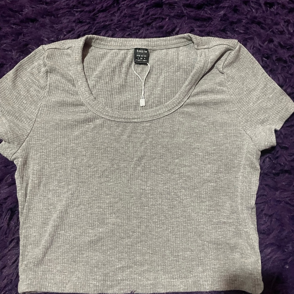 Grey Crop Top